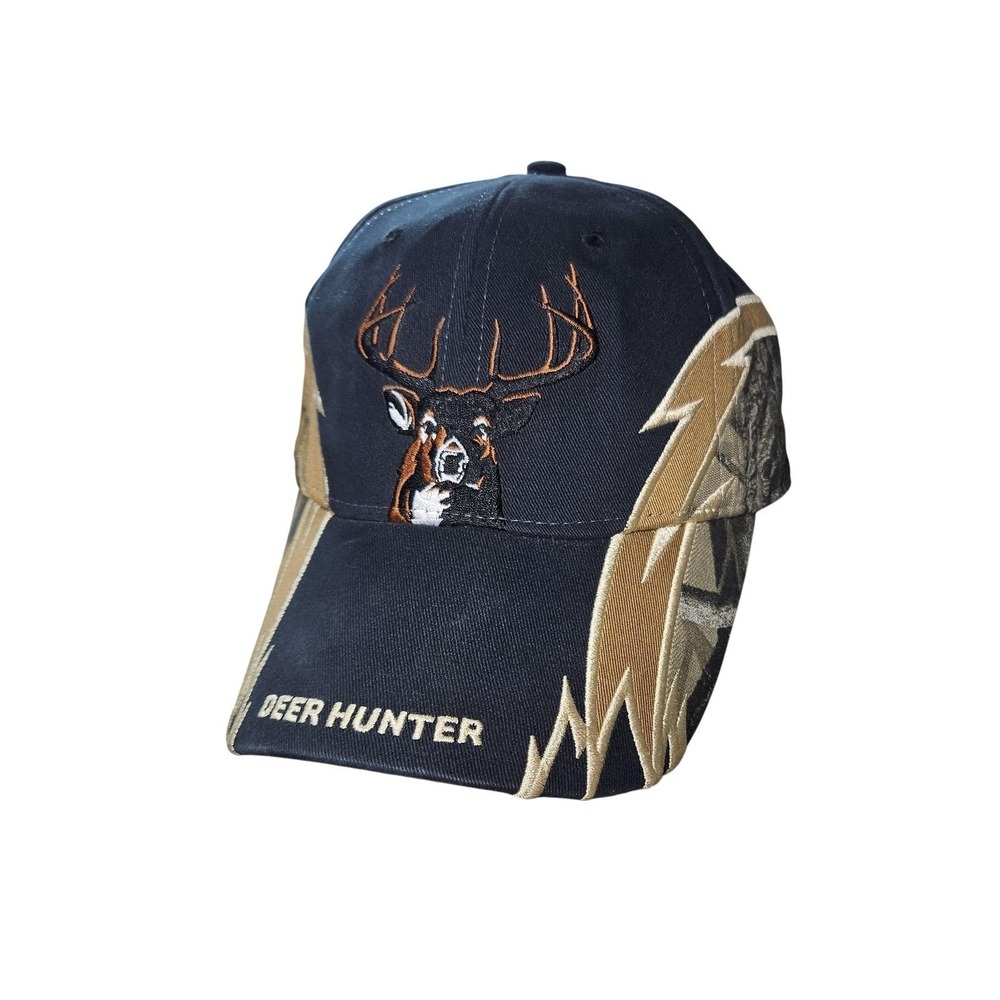 Buck Wear Hat Cap Strap‎ Back Black Camo Deer Hunter Dominate The Woods Mens